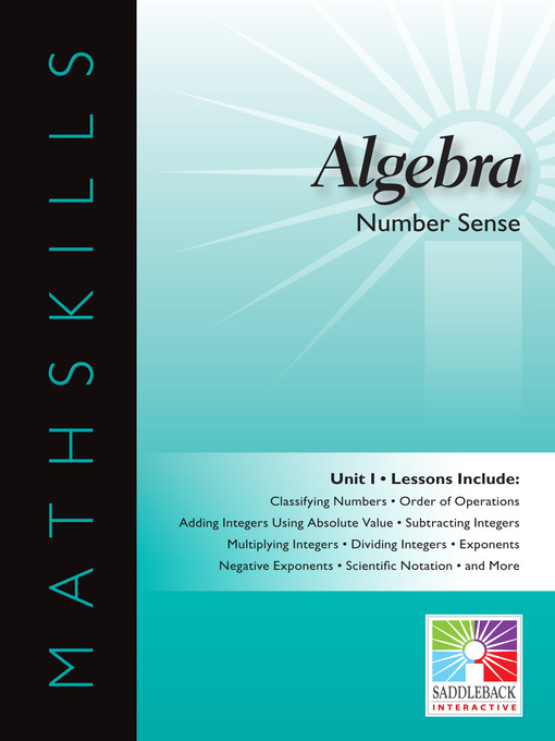 Title details for Algebra 1: Number Sense by Saddleback Educational Publishing - Wait list
